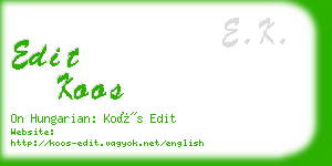 edit koos business card